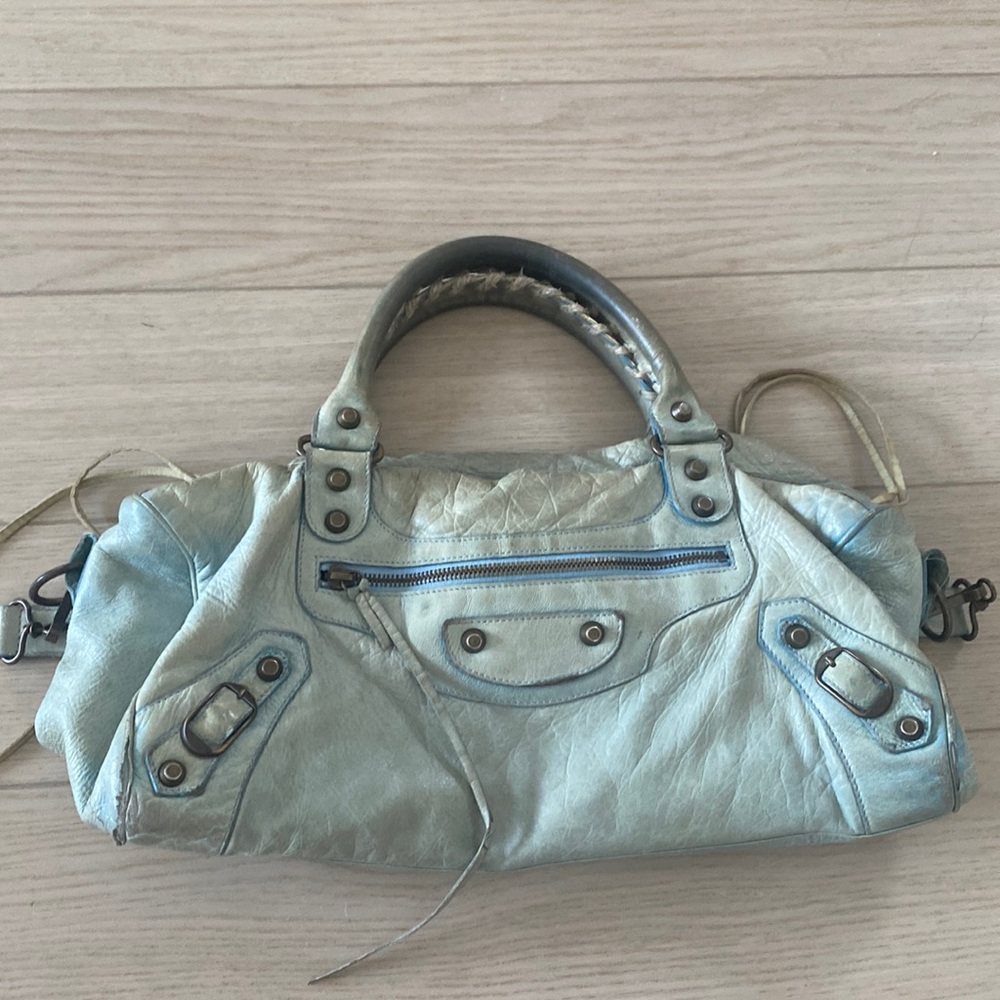 Balenciaga Twiggy bag - sea foam, blue, green